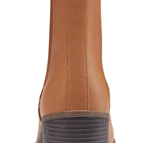 Womens Chelsea Ankle Boots Slip on Chunky Block - Picture 4 of 5